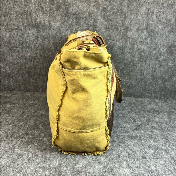 Myra Bag Multicolor Striped Tote with Brown Accents Shoulder Bag - Picture 7 of 12